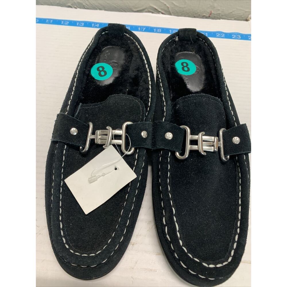 NWT Cole Haan Womens Black Suede Horsebit Loafer Sliders Size 8 B 161 D20689 F 8